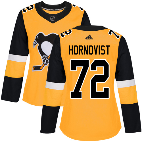 Adidas Penguins #72 Patric Hornqvist Gold Alternate Authentic Women's Stitched NHL Jersey